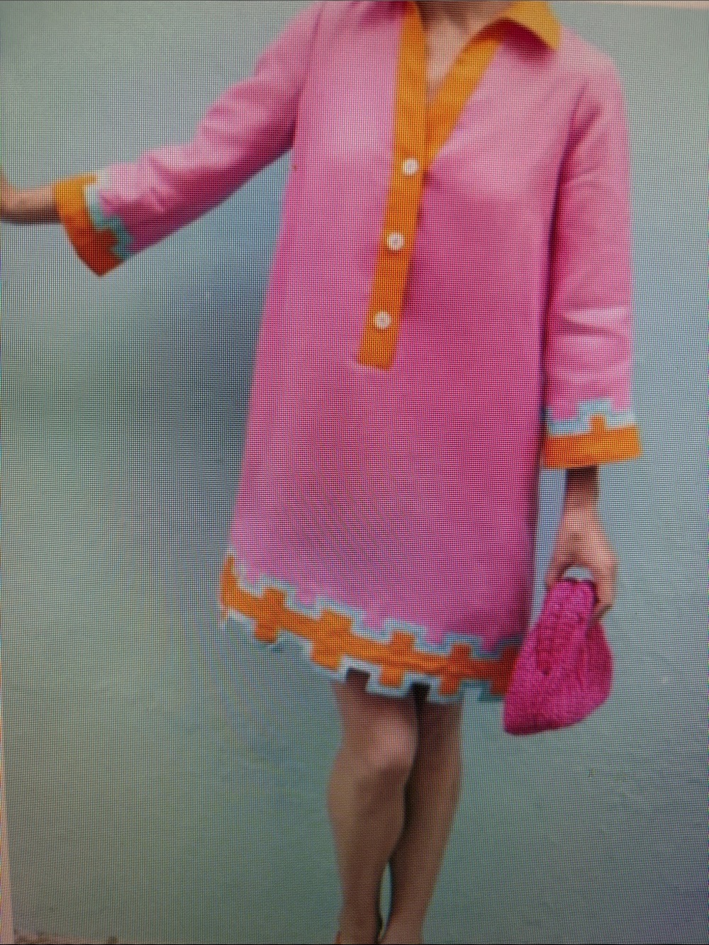 Tuckernuck Peony Pink with Tangerine Trim Atlantic-Pacific Collab Dress